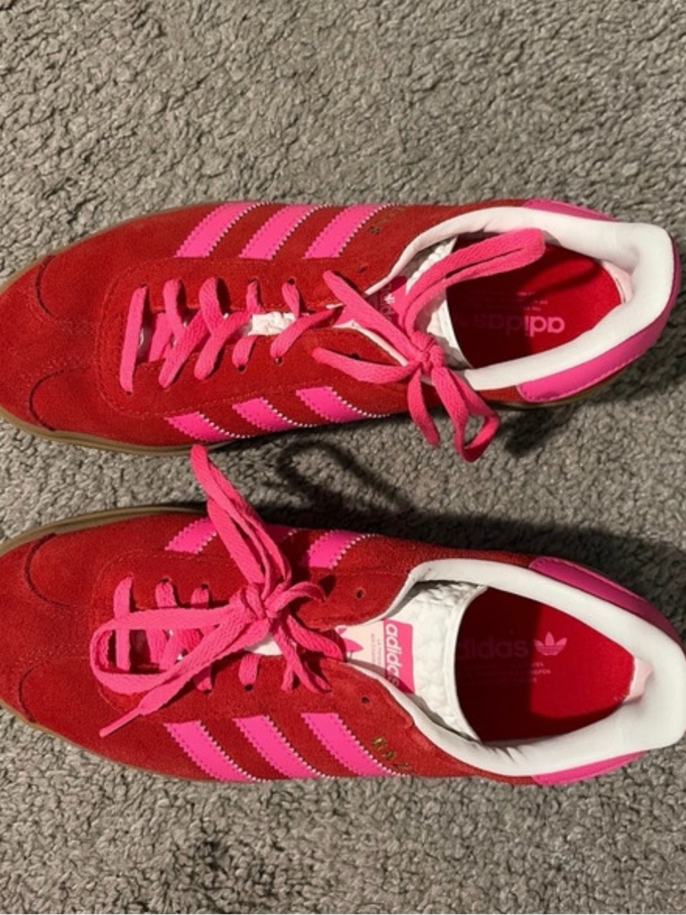 adidas Originals Women’s Red and Pink Suede Sneakers - Picture 1 of 5